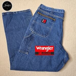 Riggs Workwear by Wrangler Men's Blue Relaxed Fit Carpenter Denim Jeans 40x30